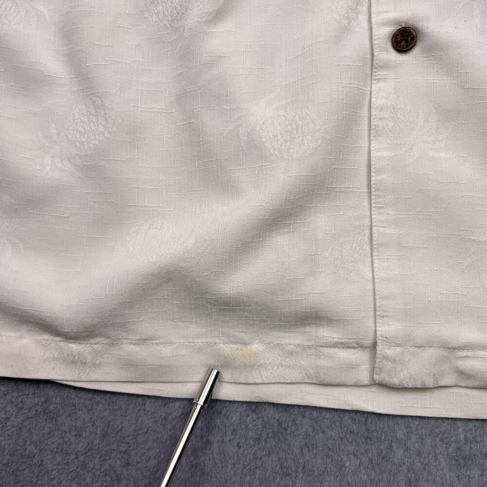 caribbean joe button-up shirt beige short sleeve mens 2xl - Picture 4 of 10